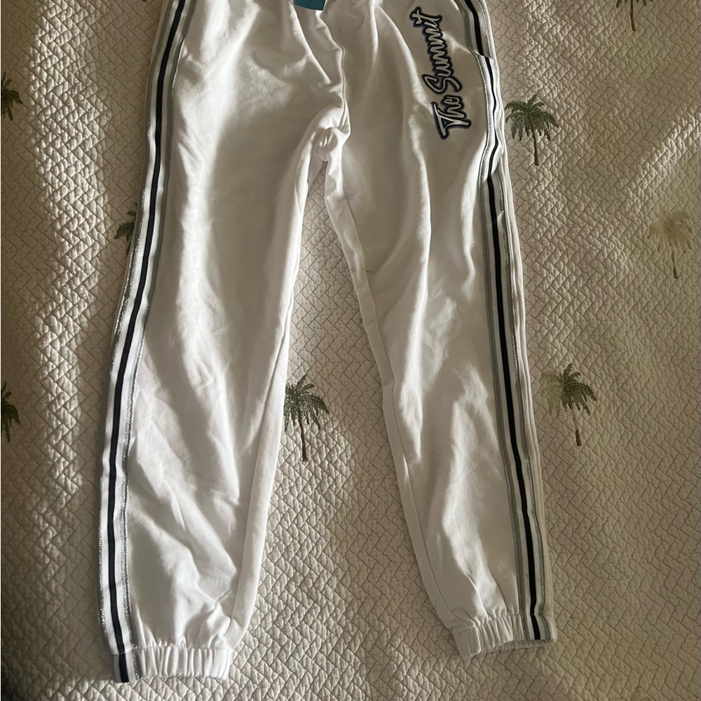 Varsity Black and White Joggers Comfortable Sweatpants